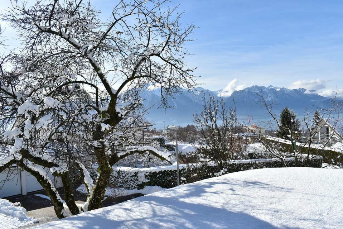 Maison Familiale A Montreux Avec Vue Sur Le Lac Villa Luaran gambar